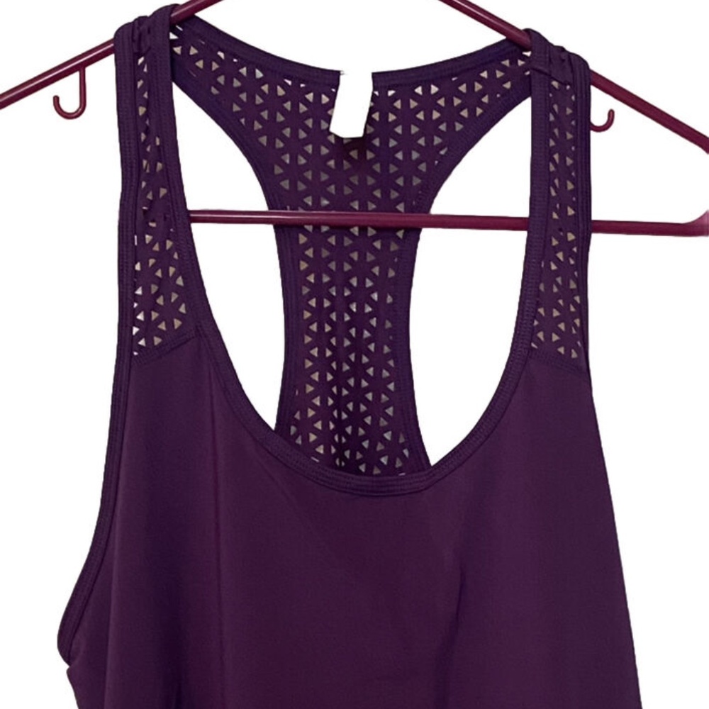 Ideology Perforated Performance Racerback Tank - Purple - M
